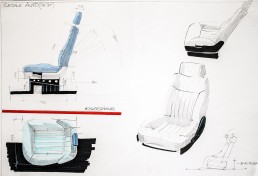 097.00-1991-Studio sedie macchina-Tecnica pennarello-cm 40x30