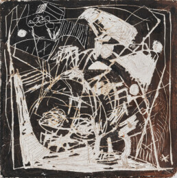 Segno segno 1992 tecnica mista su tavola / mixed media on board 20×20 cm